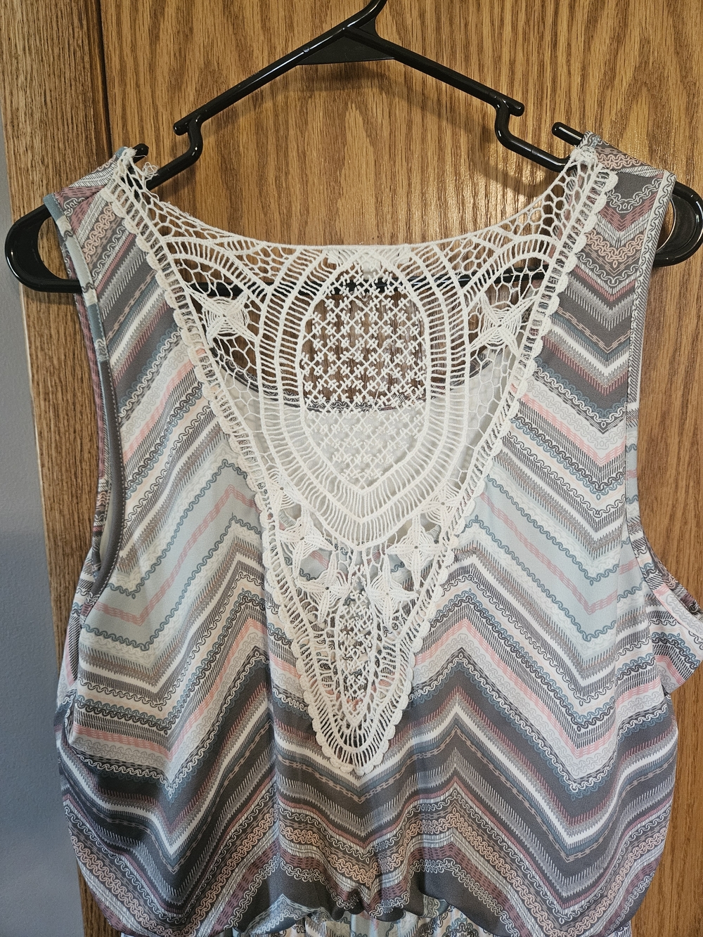 Maurices Chevron Maxi Dress in Blue, Gray and Pink - Picture 5 of 6